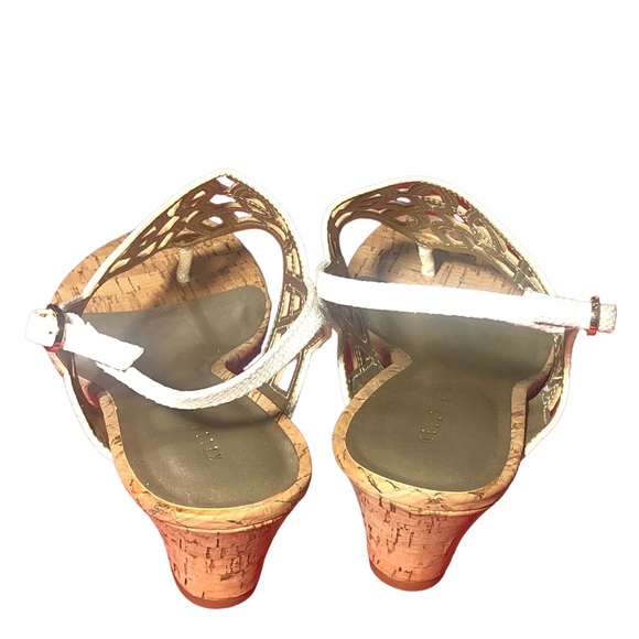 SOLD White Kelly & Katie Wedge heel Sandals size 9 NWOT - Picture 3 of 6